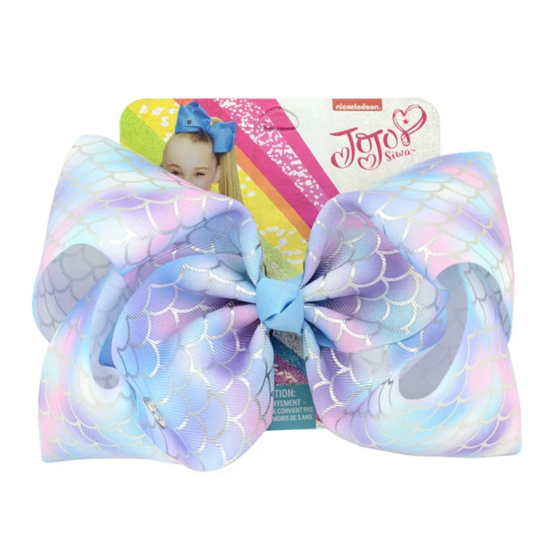 16 1 шт 8 Inch "jojo красочные девушки Сива Единорог коллекция Коралл цветная шпилька Большой волос бантики, аксессуары для волос для девочек - Цвет: 16