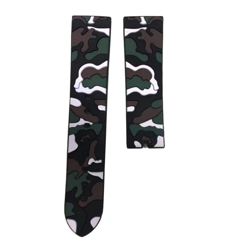 

KZfashion silicone watch belt Environmental protection 18/20/22/24mm Camo style Simple new style