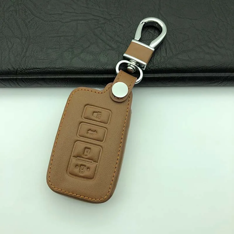 

GZYOUMEI Genuine Leather Car Styling 4Button Keyless Entry Smart Key Case Cover For Toyota RAV4/Avalon/Camry/Corolla M8