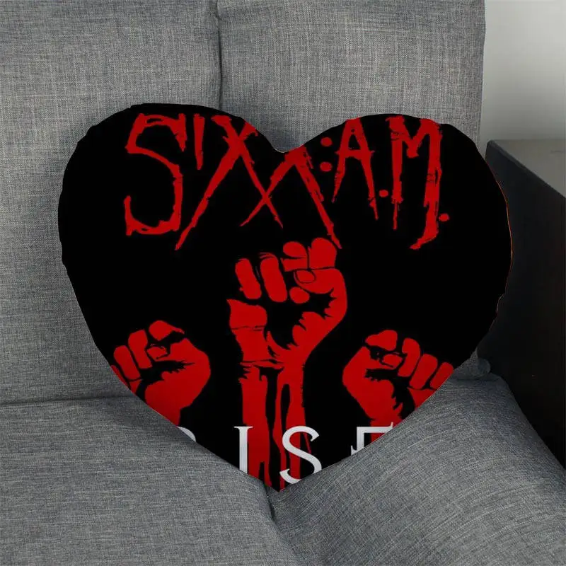 

Custom Sixx AM Heart Shape Pillow Cover Custom Zipper Pillowcase Cover Wedding Home Office Decorative 1pcs custom