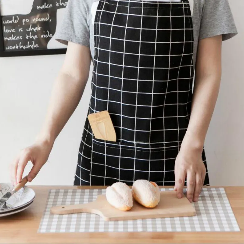 Apron 4 Кухонные льняные фартуки унисекс, регулируемый Фартук с карманами, кухонный инструмент для повара для мужчин и женщин - Цвет: Apron 4