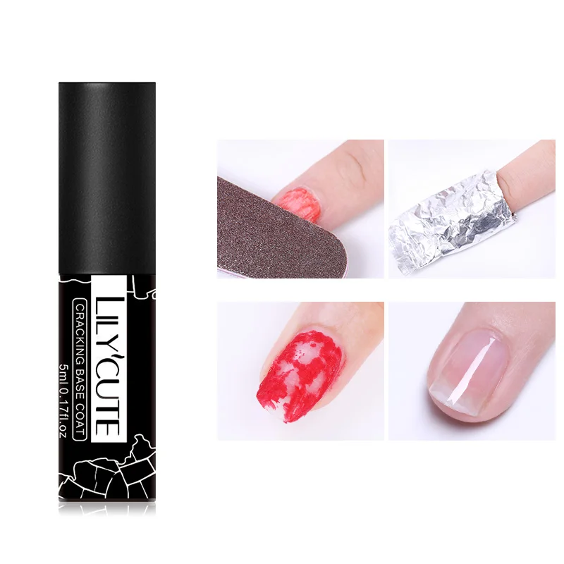 Cracking base coat LILYCUTE верхнее Базовое покрытие замочить от УФ гель лак для ногтей светодиодный грунтовка для ногтей строитель ногтей гель лак прозрачная; Нейл-арт лак - Цвет: Cracking base coat