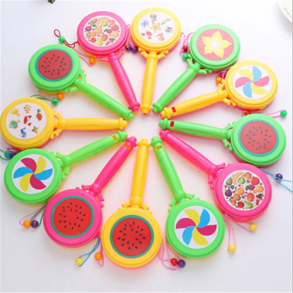 

Funny Educational Jingle BellsToys Birthday Gifts Color Random Baby Rattles toy Intelligence Grasping Plastic Hand Bell Rattle