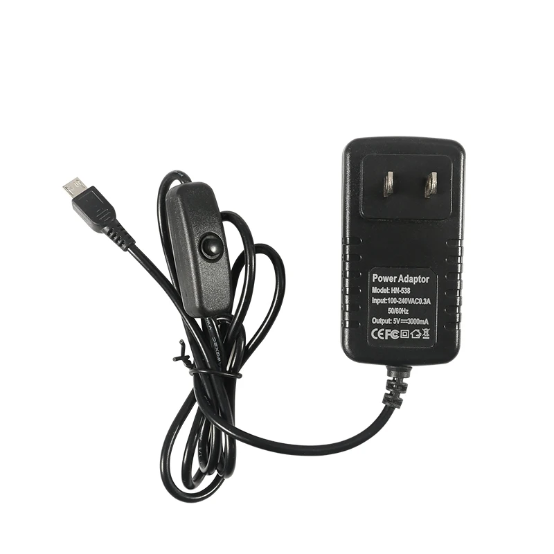 Power Supply Charger AC Adapter Micro USB Cable with On/Off Switch For Raspberry Pi 3 banana pi pro Model B B+ Plus | Компьютеры и