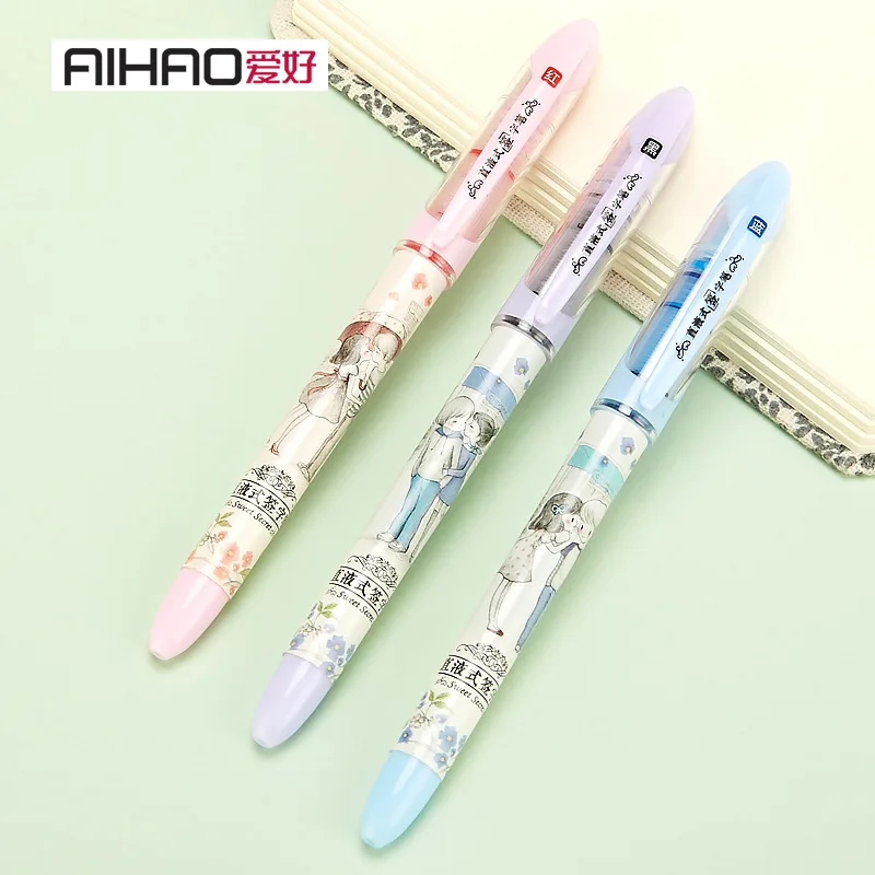 Новое поступление бренд Aihao гладкая пишущая ручка 0,5 мм точка милый дизайн ручка 4 шт./партия для школы поставка