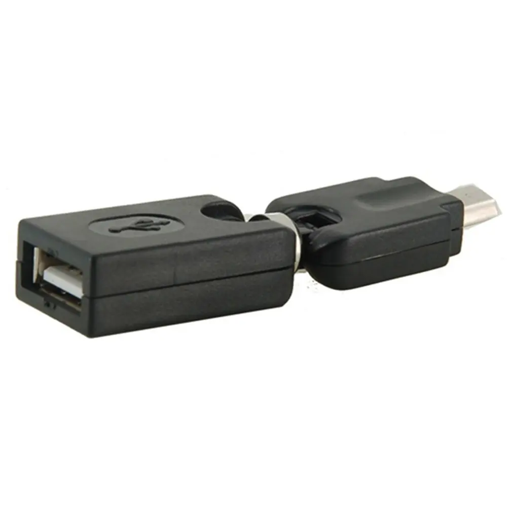 2 шт./лот вращающийся на 360 градусов Переходник USB 0 Мама mini 5 контактный папа OTG