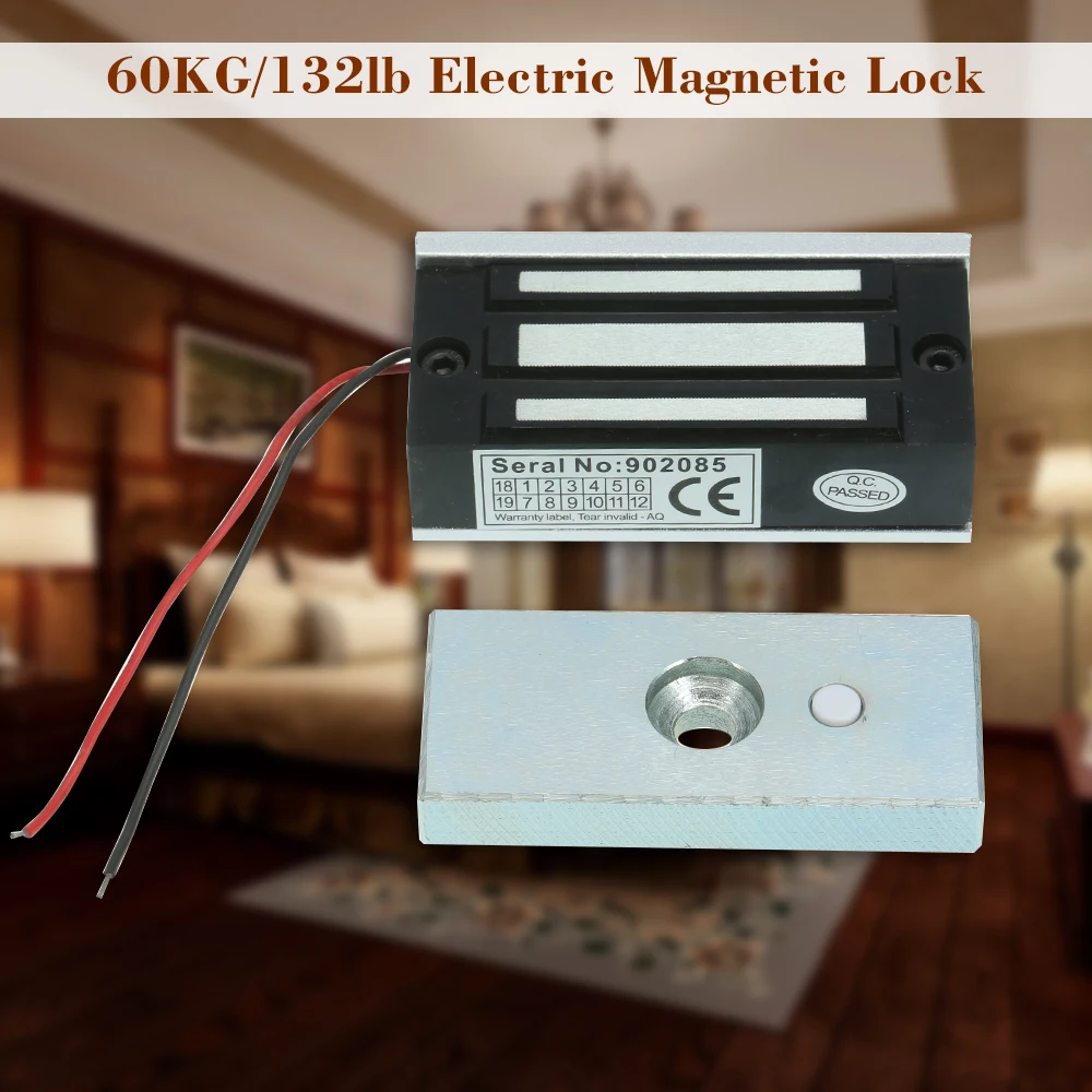 60KG/132lb Electric Magnetic Lock Secure NC 12V DC for Door Entry Access Control System | Безопасность и защита