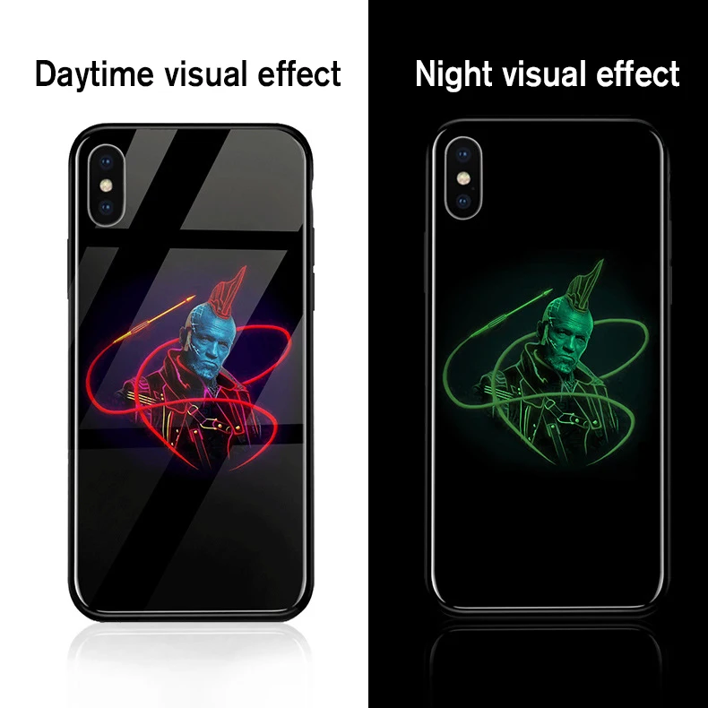 Ciciber Marvel Железный человек чехол в виде светящегося стекла для iPhone 11 Чехол 7 8 6 6S Plus задняя оболочка для iPhone 11 Pro Max X XR XS Max чехол - Цвет: WM03616