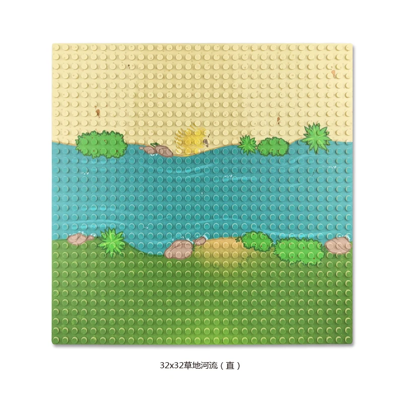Single-Side Grass River 32*32 Dots Base Plate for Small Bricks MOC Building Block Toy Sets Models DIY Toys Children | Игрушки и хобби