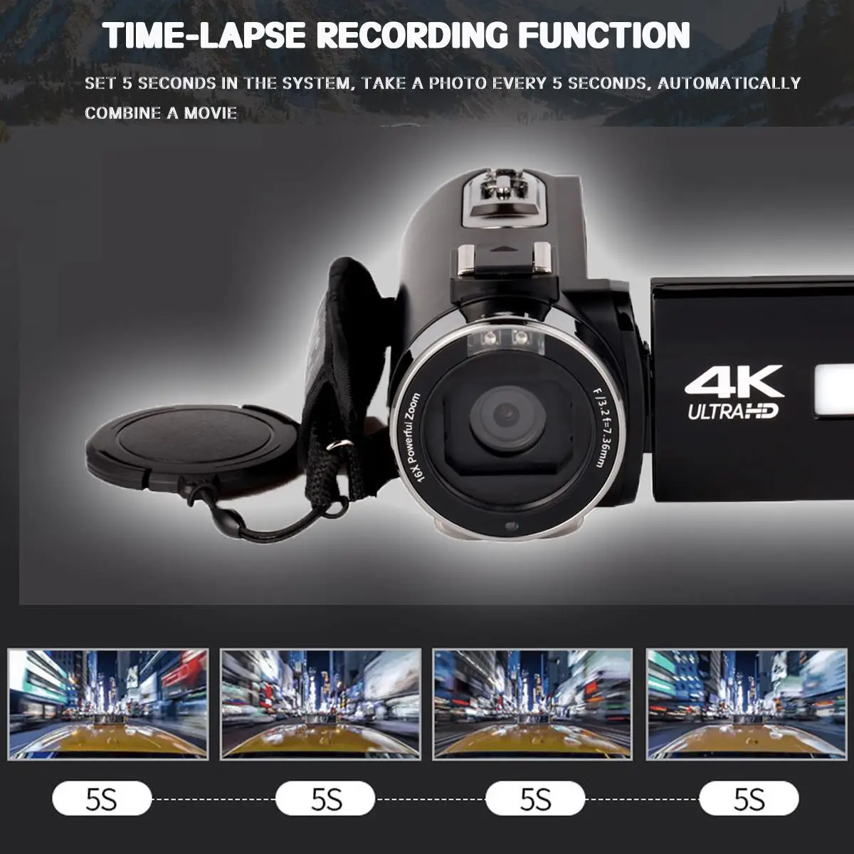 4K WiFi Ultras HD 1080P CMOS 12 миллионов пикселей сенсор Цифровая видеокамера DV+ объектив+ микрофон