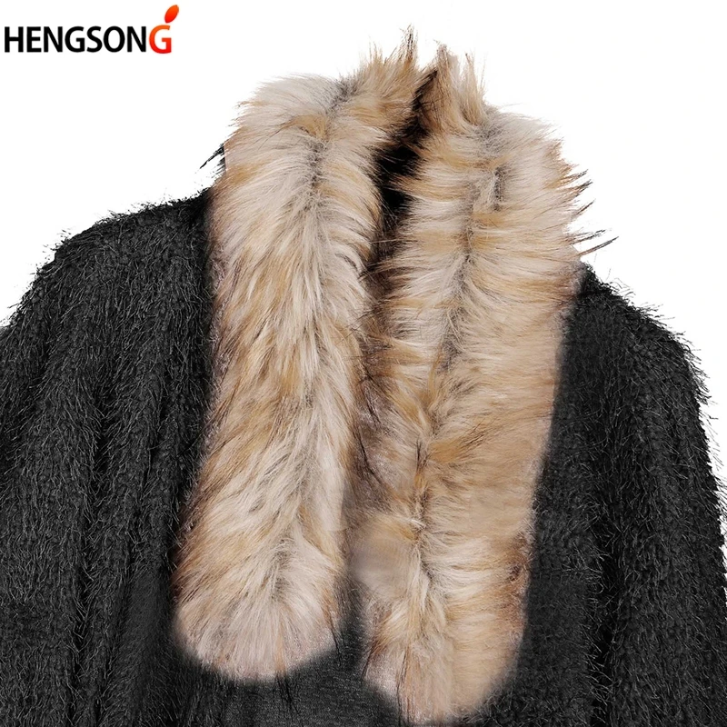 HENGSONG модное пальто с длинным рукавом женский осенний кардиган плюшевое Пальто