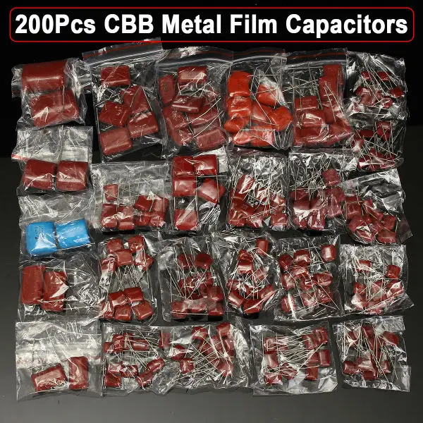 200 шт./лот 25 типов 630V 0 001 мкФ ~ 2 CBB Металлические пленочные конденсаторы