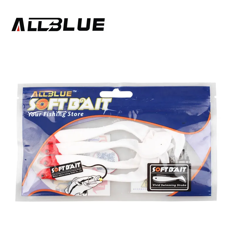 ALLBLUE Мягкая приманка 4 шт./лот 12 5 см 6 г рыболовная в виде личинки с одним хвостом
