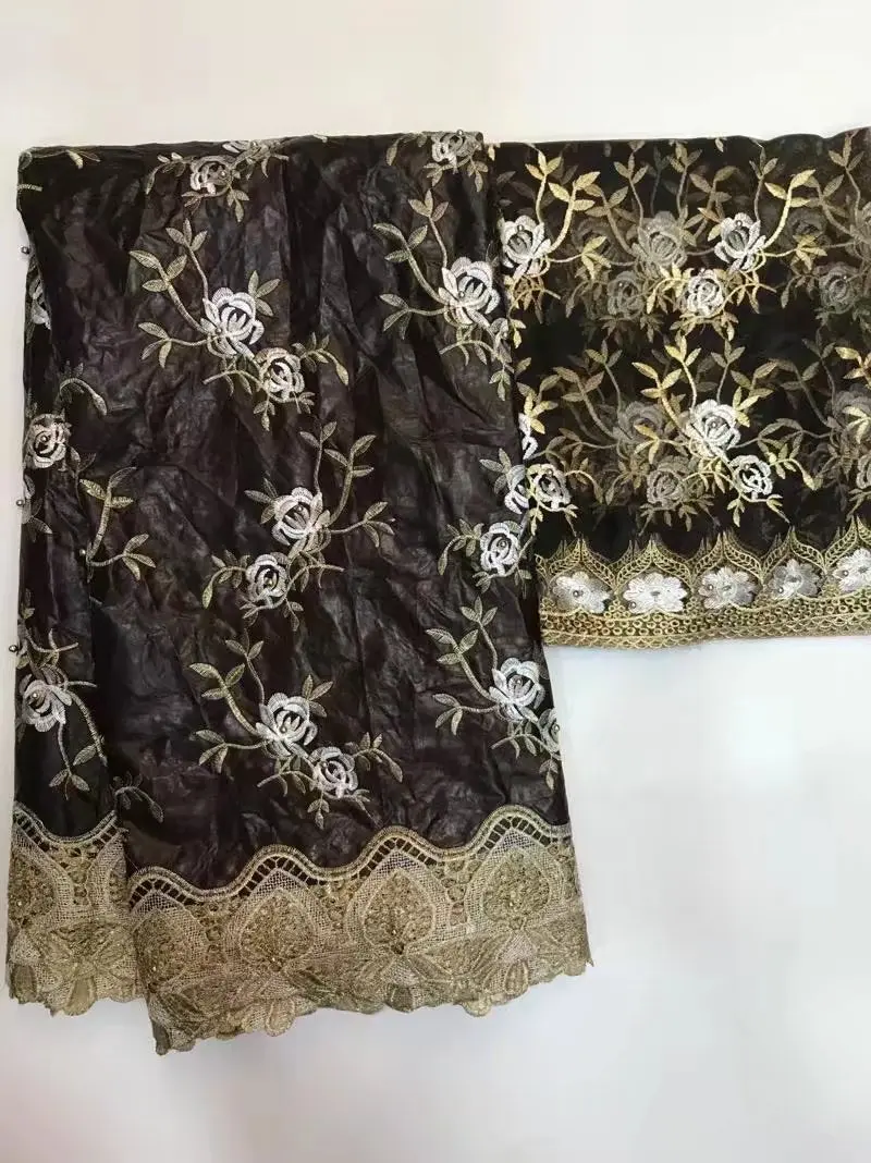 Beads red flowers pattern wonderful African Barzun Riche Lace +2yards net lace Wholesale Price with beads for wedding !ts-7 | Дом и сад