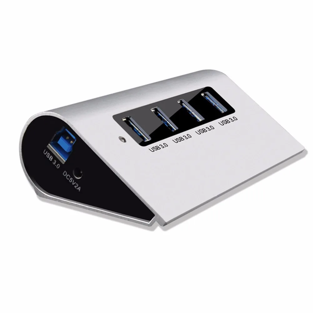 Премиум 4-портовый серебристый алюминиевый концентратор USB 3 0 (3-футовый кабель)
