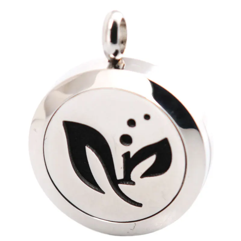 Листья 25 мм Ароматерапия Эфирные масла из нержавеющей стали ожерелье с кулоном