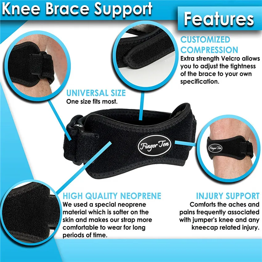 

Knee Brace Support Straps Bandage Support Breathable Adjustable Knee Brace Wrap Protector Safety Sports 1 Pc Leg Protection