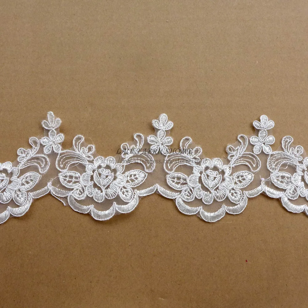 La Belleza белое свадебное платье с кружевной отделкой 5 ярдов ширина 6 см|lace yard|white