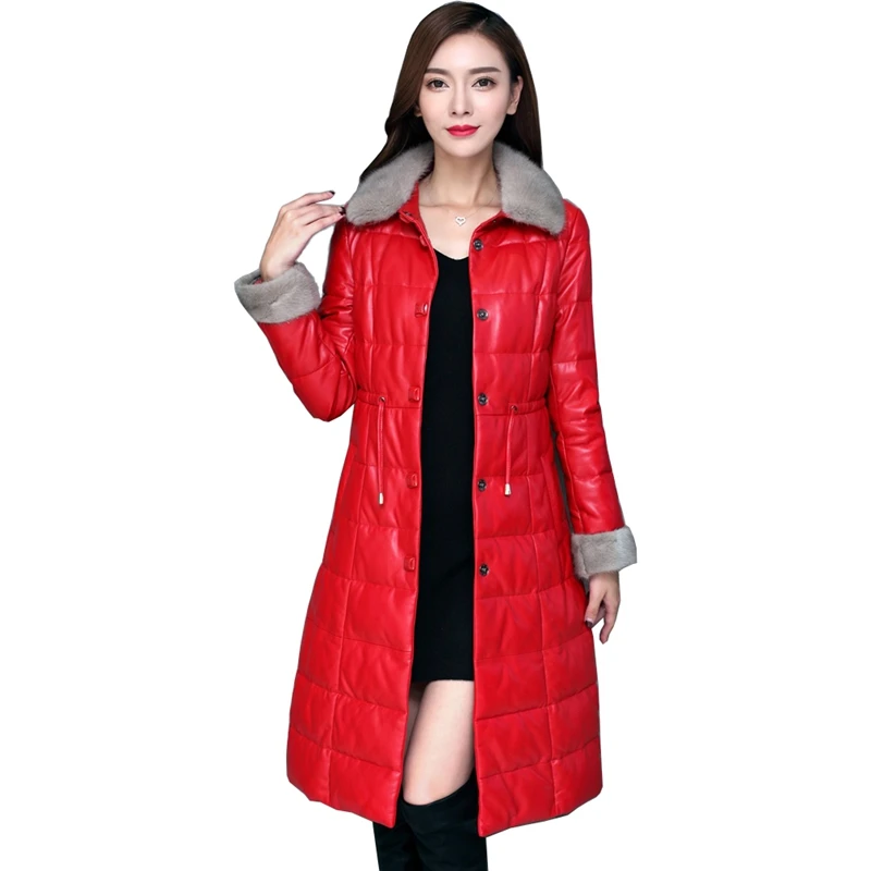 (TopFurMall) Натуральная овечья кожа замшевые пуховики пальто куртка норковый меховой