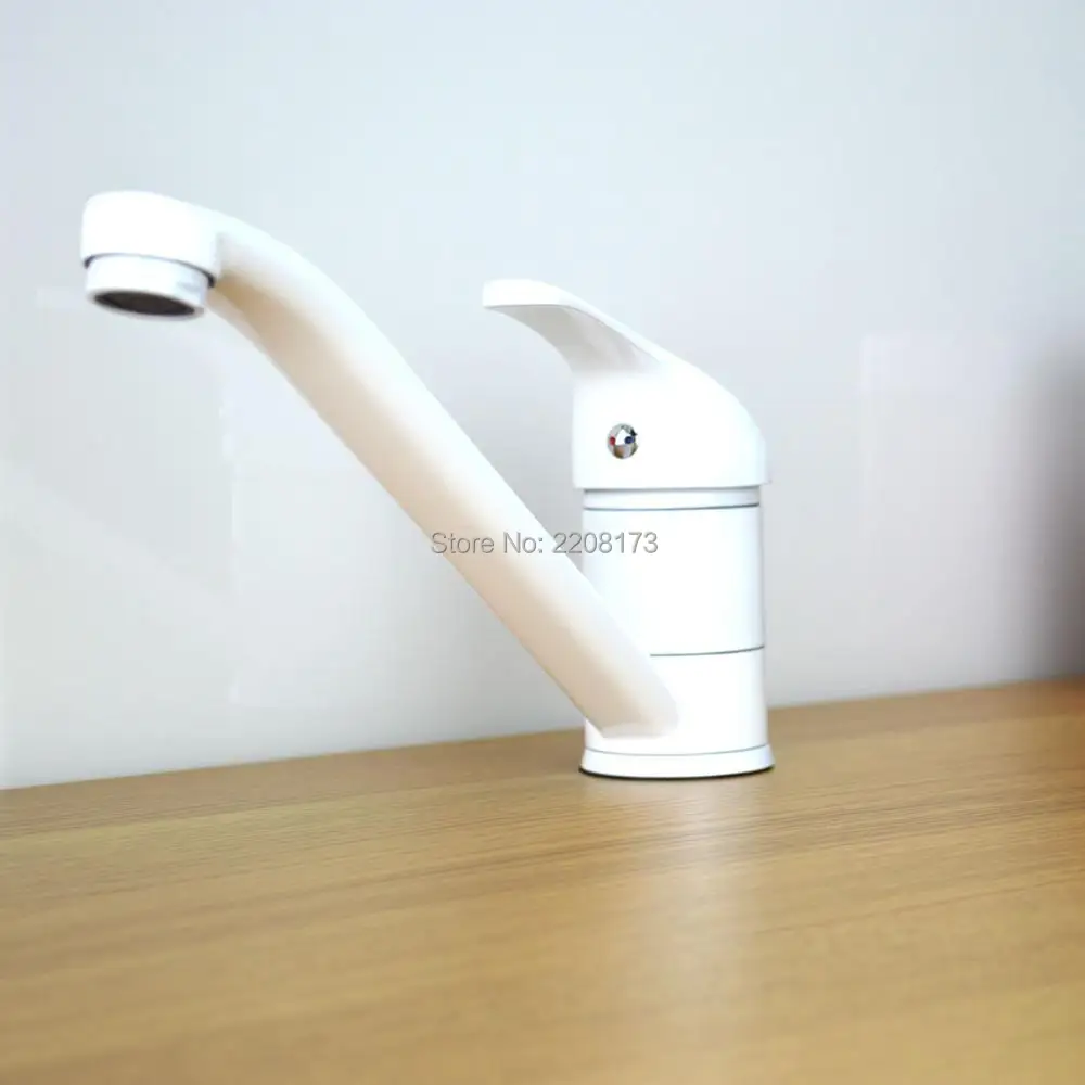 Матовый черный и белый латунный Смеситель для кухонной раковины Smesiteli с