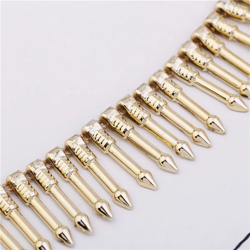 2018 New Punk Mutli CCB Strip Rivet shape Chain choker necklace Gold ladies chain necklaces trendy jewelry Women/Girl coller | Украшения и