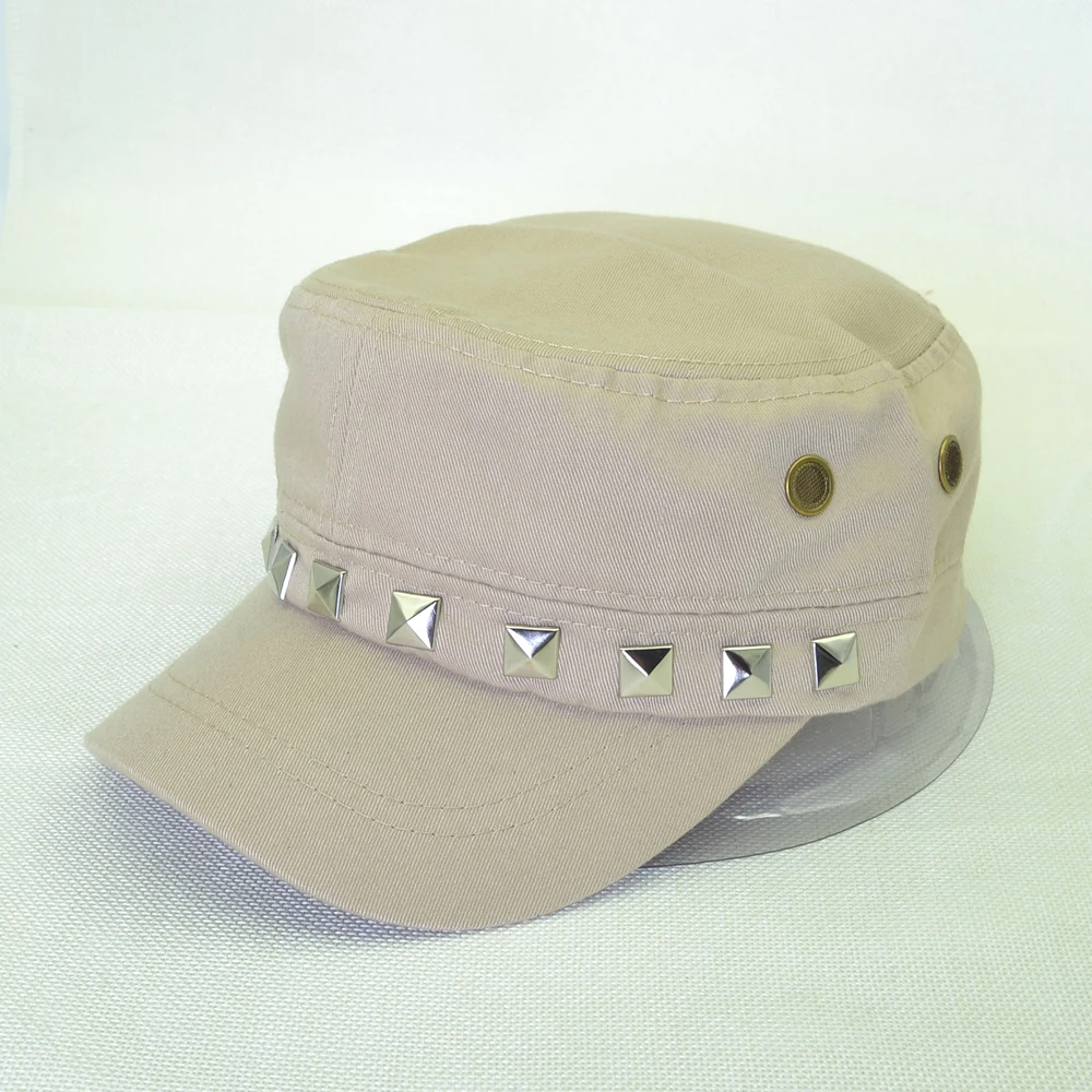 Заклепки армия Кепки с плоским верхом Snapback шляпа одноцветное Цвет Шапки для Для