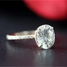 Обручальное кольцо из муассанита с овальной огранкой, 14 к, 3 карата, 10*8 мм, с 34 акцентами вечности для женщин