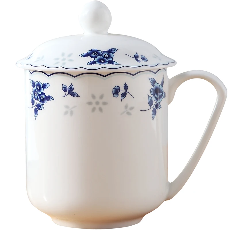 

400ml bone china Natural Garden Ceramic cup set China Coffee Porcelain tea cup Light and Transparent for drinkware Gifts