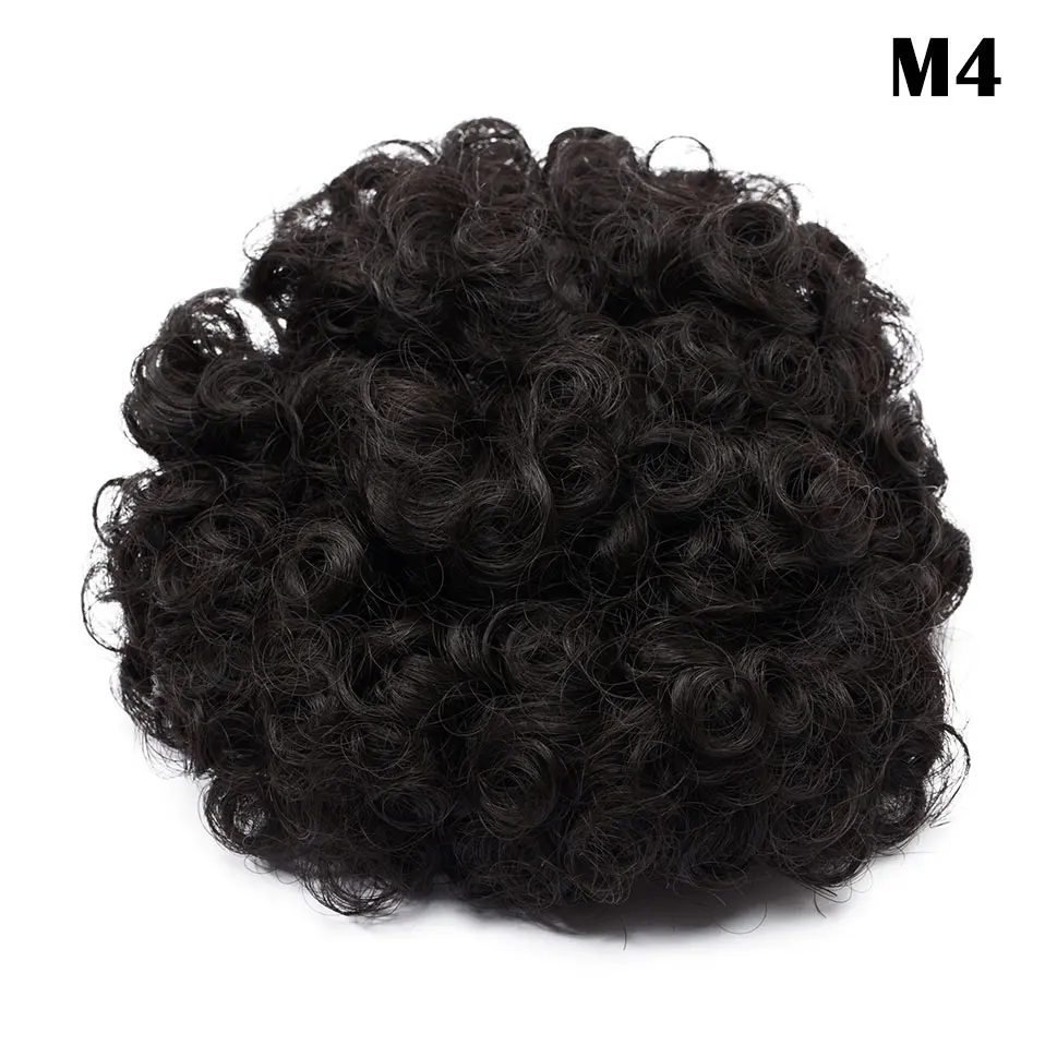 dark brown-2 S-noilite " 8" синтетический слоеный афро короткий кудрявый шиньон волос булочка шнурок конский хвост обруч шиньон поддельные волосы для наращивания - Цвет: dark brown-2