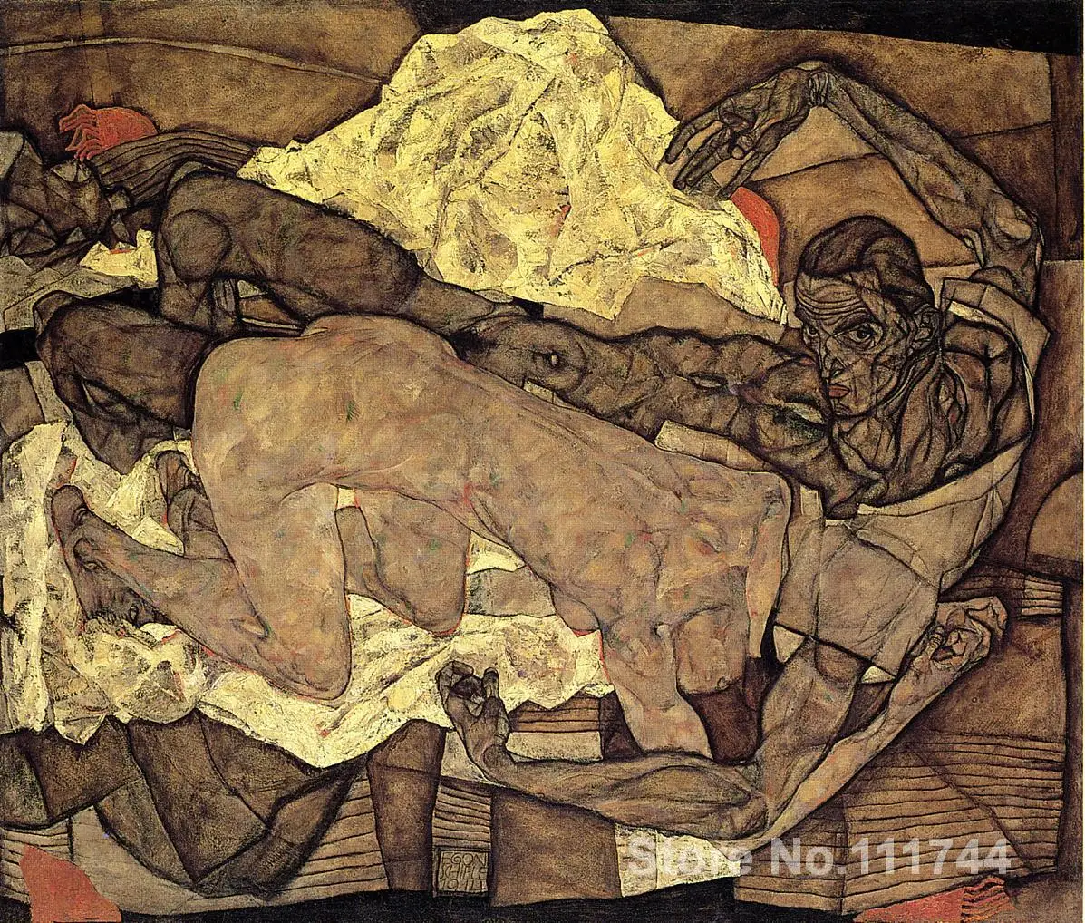 Современные любители современного искусства мужчины и женщины Egon Schiele картины