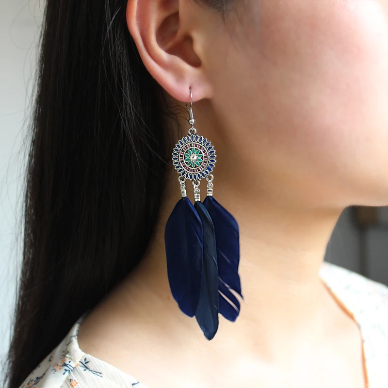 Женские эмалированные серьги-Подсолнухи в богемном этническом стиле | Украшения