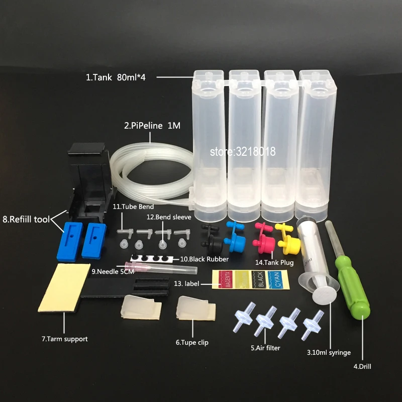 

Universal DIY CISS kits 4colors CISS ink tank with full accessories for HP 60 61 122 300 301 816 817 93 94 Ink Ciss