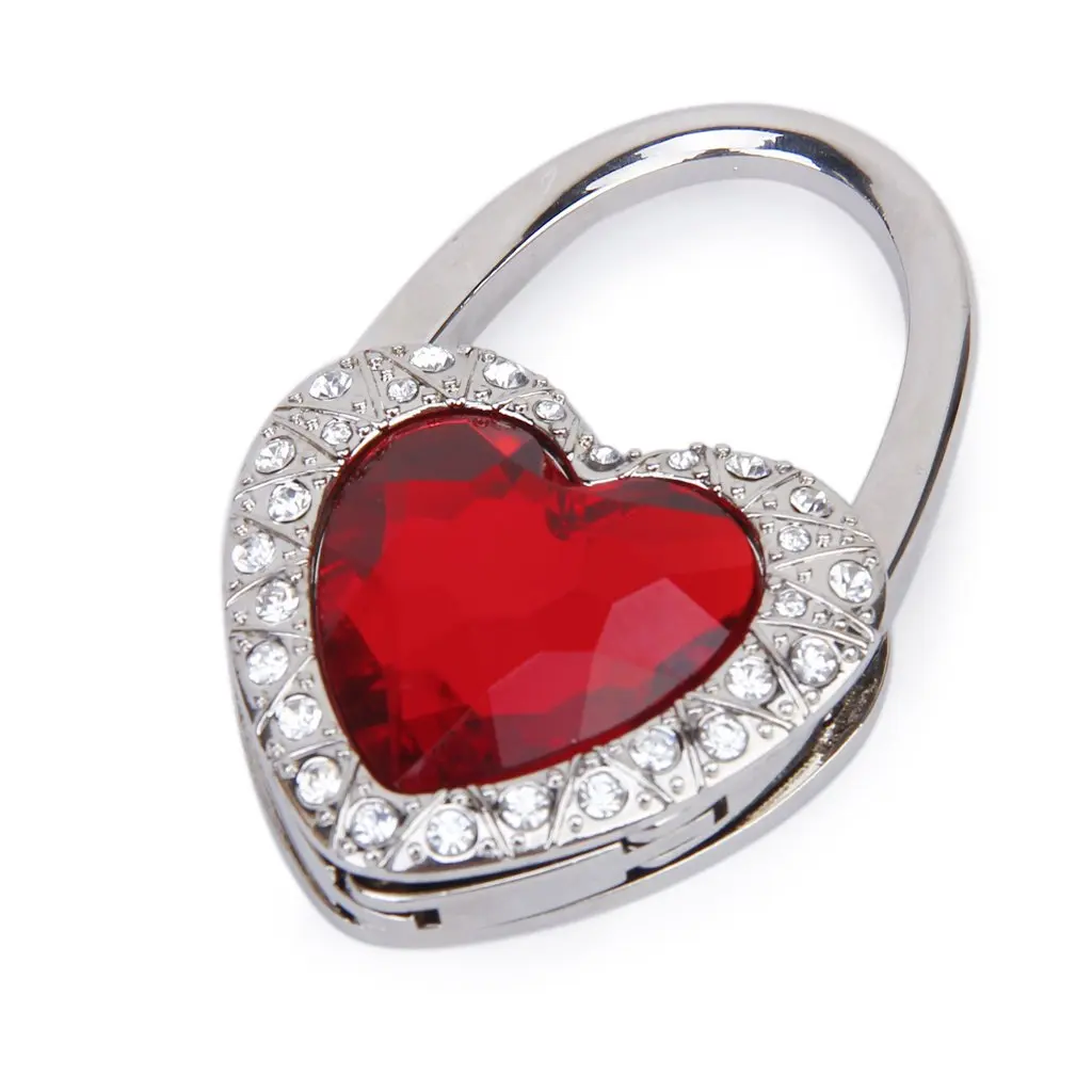 Горячая Распродажа вязаная крючком Опора de Sac a Main Pliant en Forme Coeur Rouge avec Decoration
