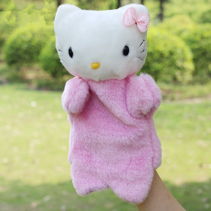 Мультяшный Кот плюшевая ручная кукла Hello Kity розовая Милая кошка игрушки для детей