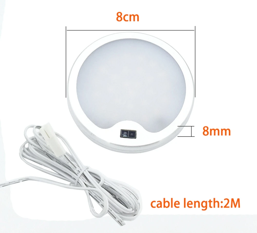 CLAITE DC12V 5 Вт круглый ручной волновой датчик светодиодный светильник для шкафа алюминиевый кухонный шкаф счетчик лампа