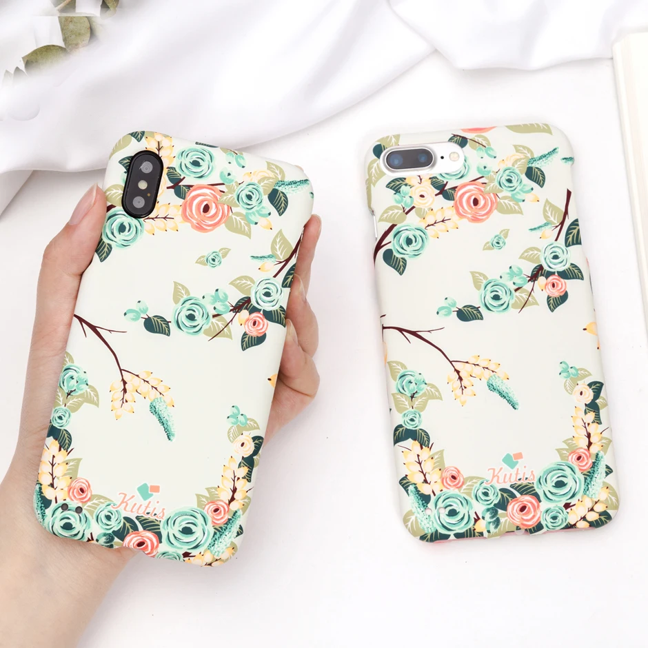 For iPhone 7 7plus 360 case Flower floral Front &amp back cover coque iphone X 8 8plus 6 6S plus legant |