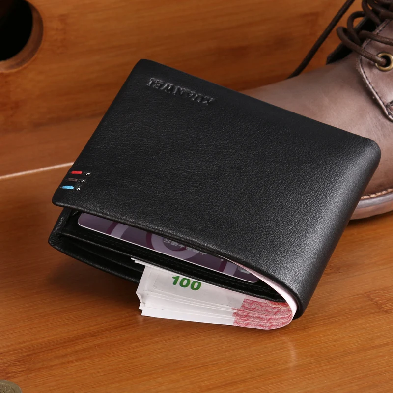 Fashion Men Wallet Soft Black Cow Hide Genuine Leather Male Wallets Purse with Money Pocket &amp Photo Holder Card Holder(XW5505) | Багаж и