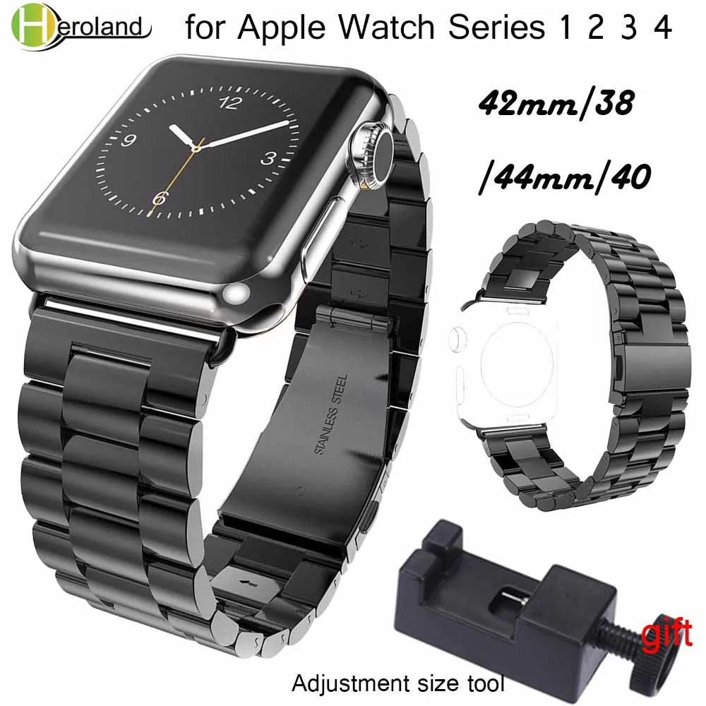 Ремешок из нержавеющей стали для Apple Watch band 44 мм 40 38 42 Iwatch series SE 6 5 4 3 2 1 сменный