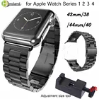 Ремешок из нержавеющей стали для Apple Watch band 44 мм 40 мм 38 мм 42 мм для Iwatch series SE 6 5 4 3 2 1 сменный Браслет