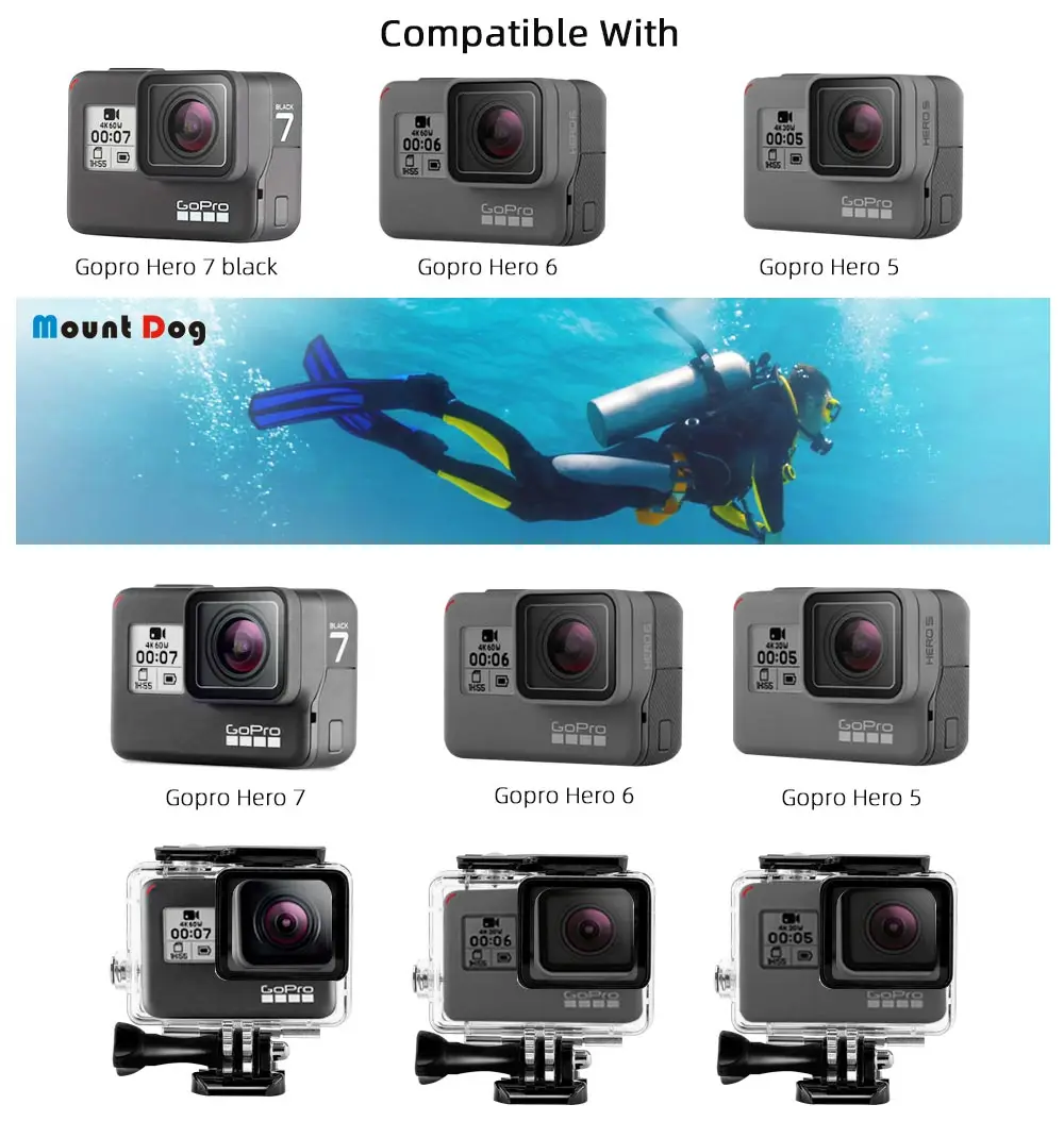 Чехол для GoPro Hero 7 6 5 аксессуары водонепроницаемый чехол дайвинга защитный корпус