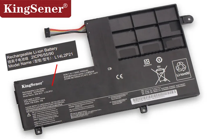 Аккумулятор KingSener L14L2P21 для ноутбука LENOVO Yoga 500 14ISK батарея L14M2P21 2 icp6/54/90 7 4 В 30 Вт/ч с