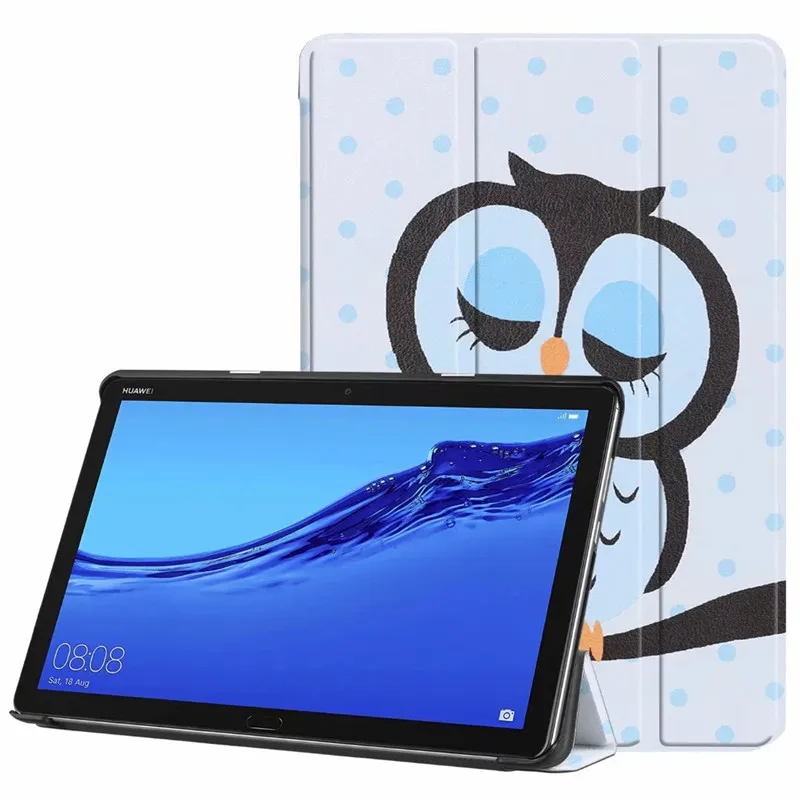 Чехол с магнитной подставкой из искусственной кожи с принтом для huawei MediaPad M5 Lite 10 BAH2-L09/W19/AL09 10,1 дюймов чехол для планшета+ пленка+ ручка