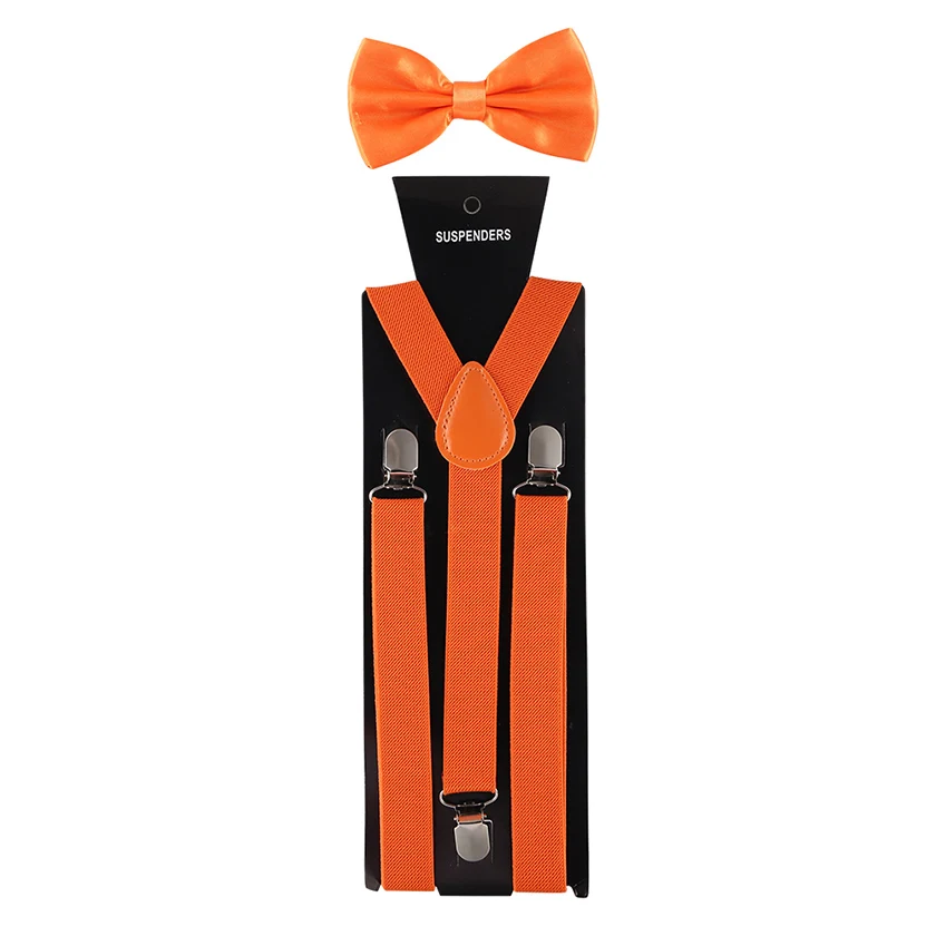M Bow tie Suspender Set Adjustable Elastic Wedding Belt Strap Shirts Brace For Men Women - Цвет: M