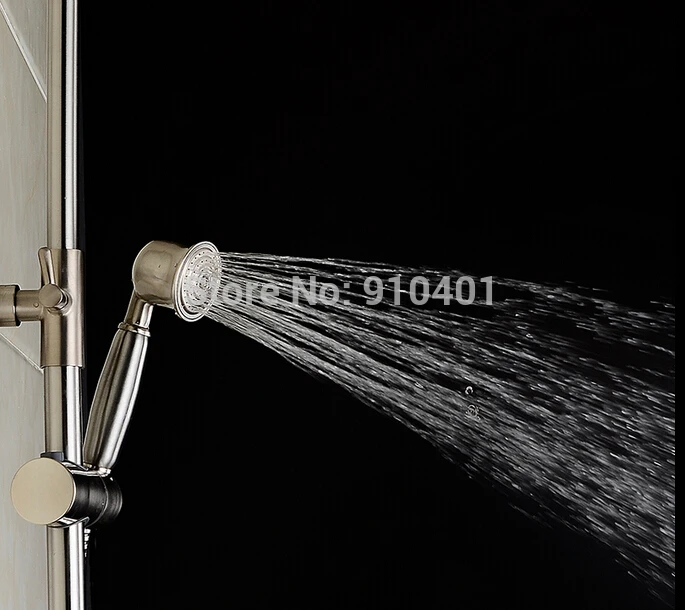 Luxury 8&quot Rain Shower Head Brushed Nickel Faucet Set Tub Mixer Tap 0000 | Дом и сад