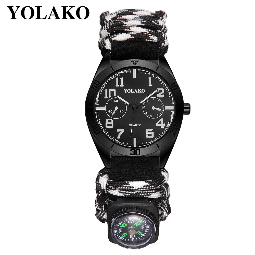 Reloj hombre 2018 горячая распродажа мужские часы YOLAKO нейлоновый ремешок с компасом