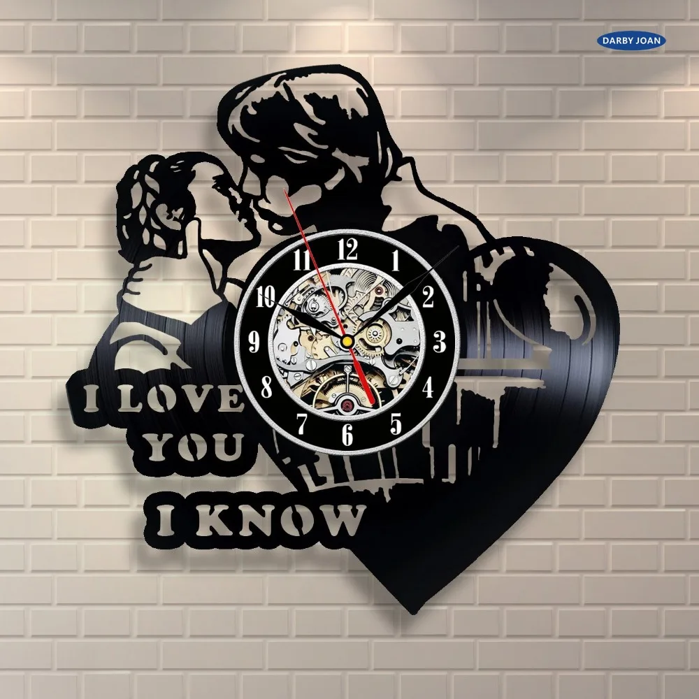 Принцесса Leia Han Solo I Love You виниловая пластина часы домашний декор настенное