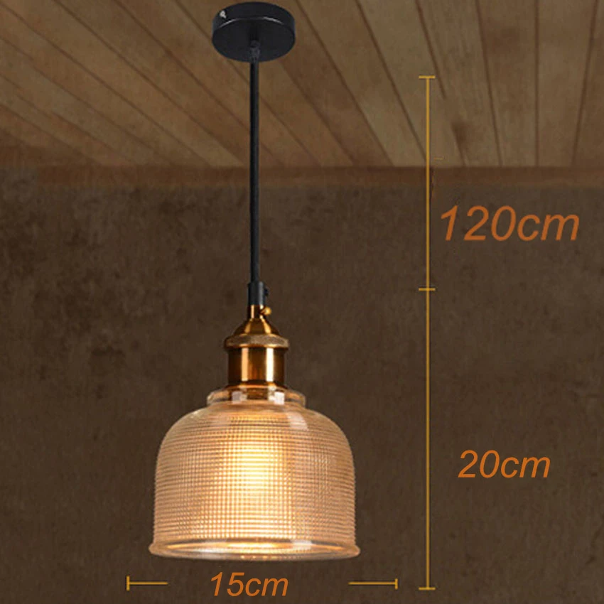 Винтажный стеклянный подвесной светильник 5 цветов Подвесная лампа в ретро стиле