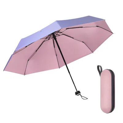 Heart shape pink Элегантный складной зонт от дождя, женский зонт, затеняющий светильник, маленькие карманы, зонт для женщин, пляжный, для путешествий, мини-телефон, Paraguas - Цвет: Heart shape pink