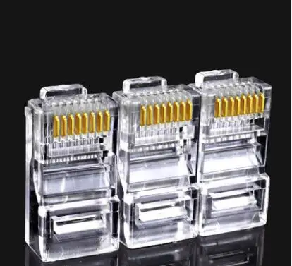 100 шт. с кристаллической головкой в течение пяти RJ45 компьютерные сети док разъем