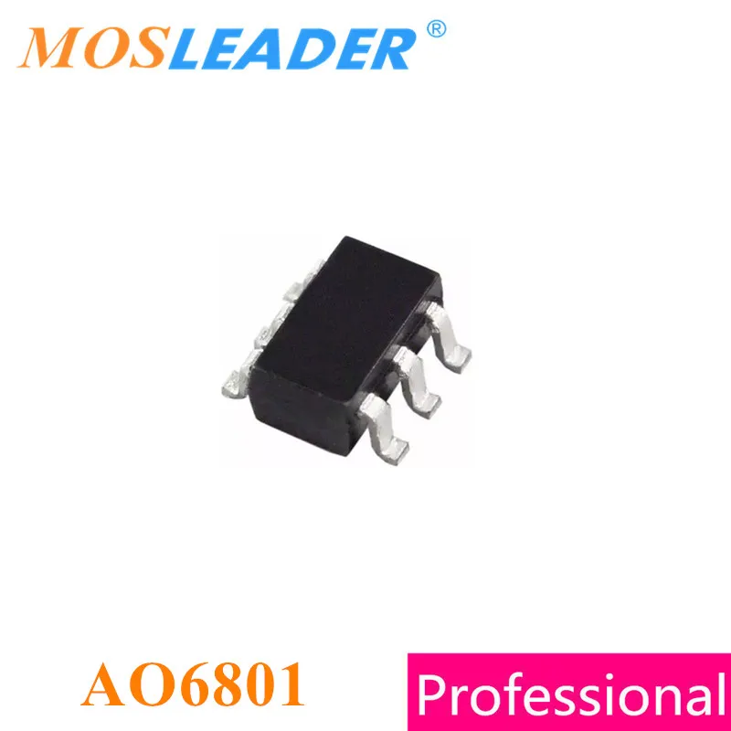 Mosleader AO6801 SOT23 6 1000 шт 3000 2.3A 30 V двойной P канал Сделано в Китае высокого